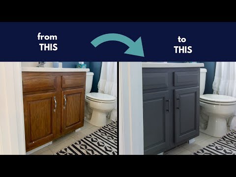 14 successful bathroom cabinet makeovers, 1 Stylish Bathroom Storage Cabinet Paint Job