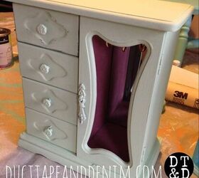 my first green jewelry cabinet makeover