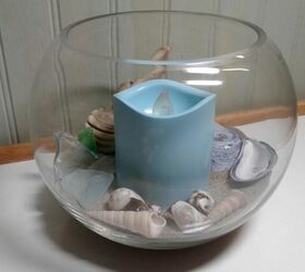 how to create a beach candle bowl, Faux Candle Bowl
