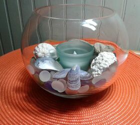 how to create a beach candle bowl, Glass Gem Bowl
