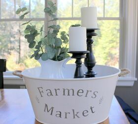 thrift store bucket makeover for farmhouse storage