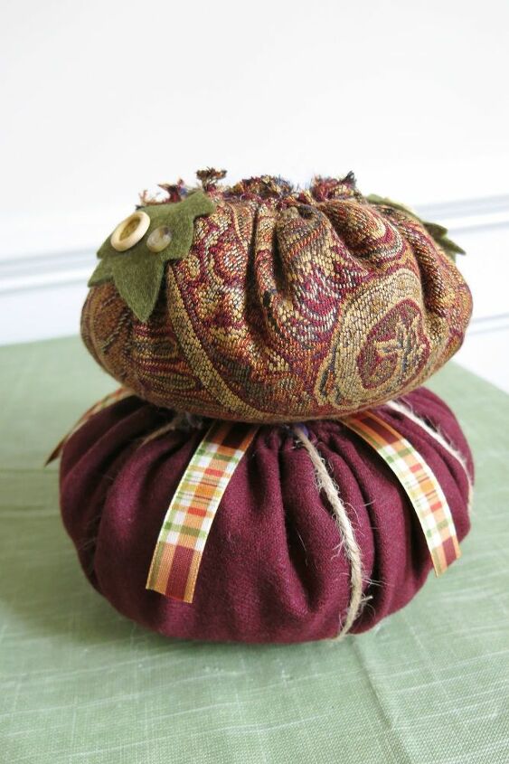 topiario de calabaza de tela para la temporada de otoo