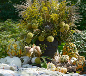 fall arrangement with foliage free for the picking
