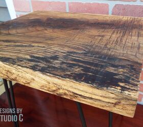 an easy to build side table using a wood slab