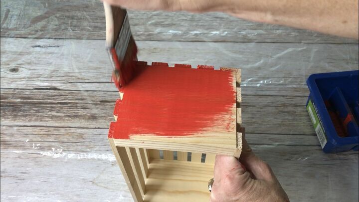 diy crate red pickup truck