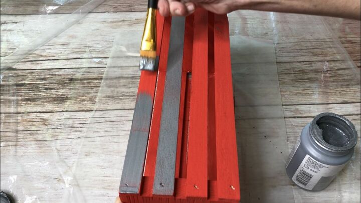 diy crate red pickup truck