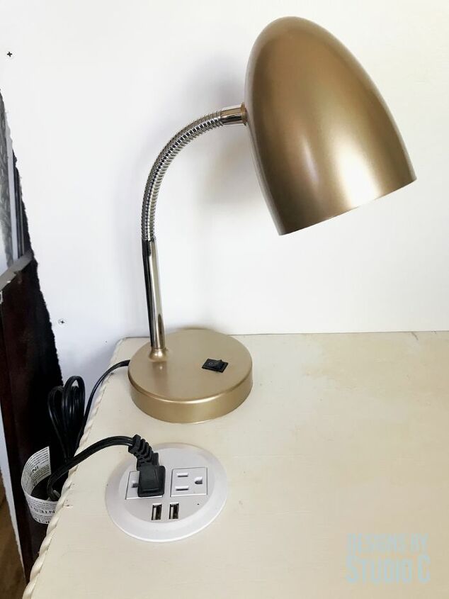 how to install an outlet in a desk or table top