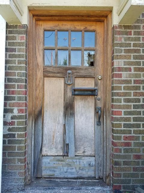 saving an antique door, Exterior before