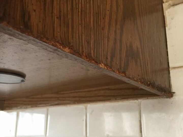q how can i repair the side edge of kitchen cabinets before painting