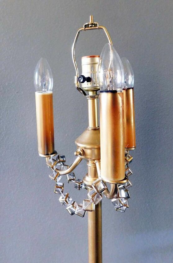 using jewelry to refresh thrifted lamps