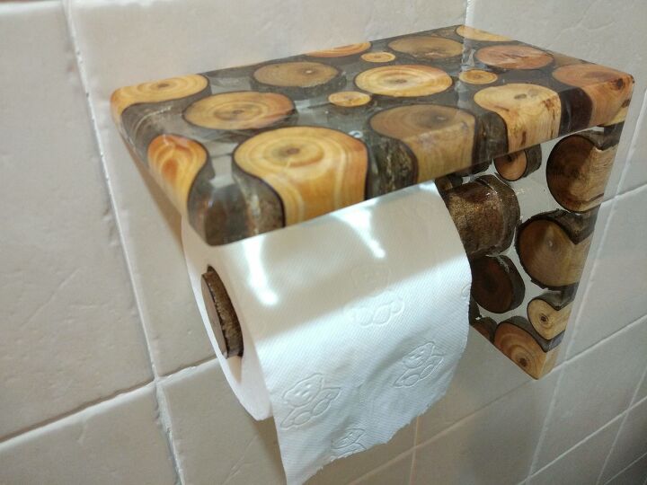 18 epoxy resin projects anyone can do so in right now, We re loving this epoxy toilet paper holder