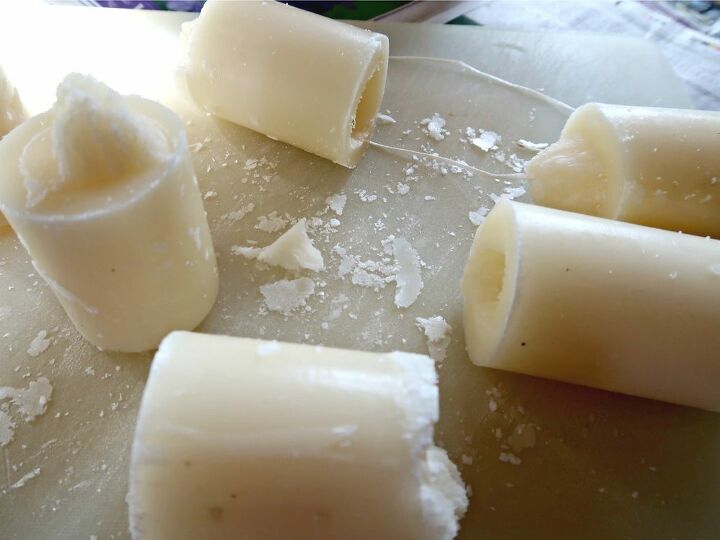 how to make concrete candles using homemade moulds
