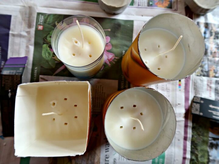 how to make concrete candles using homemade moulds