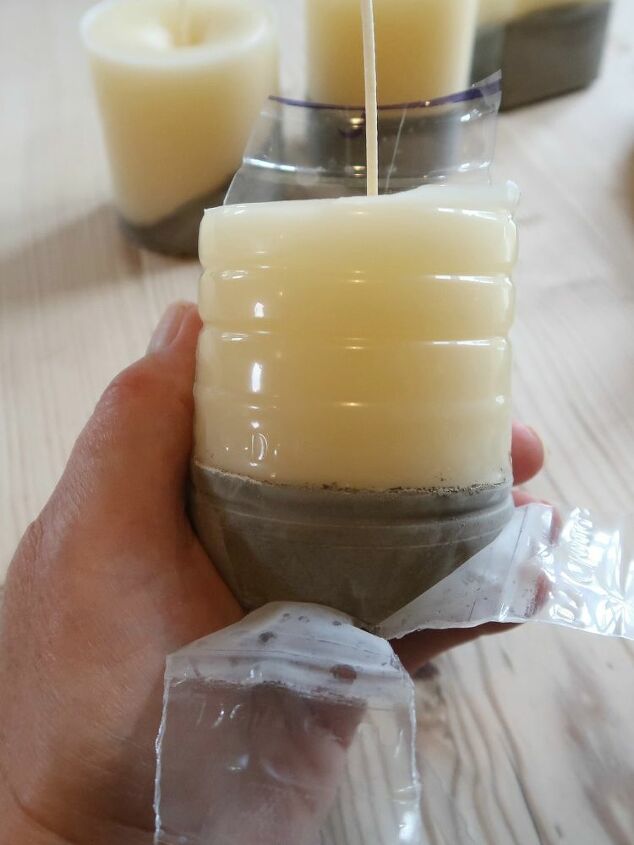 how to make concrete candles using homemade moulds