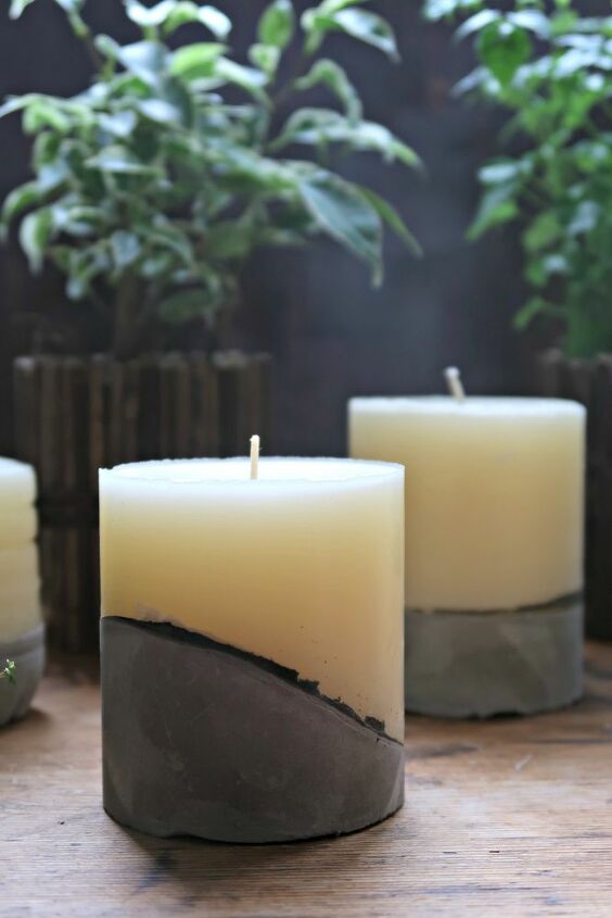 how to make concrete candles using homemade moulds