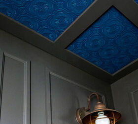 17 innovative ways to brighten up your home with ceiling tiles, 17 A Tile Look Ceiling Design Using Wallpaper