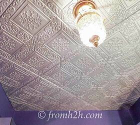 17 innovative ways to brighten up your home with ceiling tiles, 2 Hide a Popcorn Ceiling with Decorative Tiles