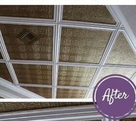 17 innovative ways to brighten up your home with ceiling tiles, 9 Elegant Budget Tin Ceiling Tiles Makeover