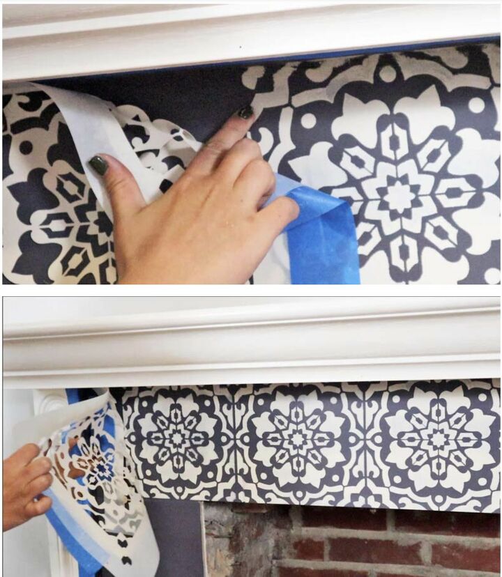 everything you need to know about stenciling a fireplace