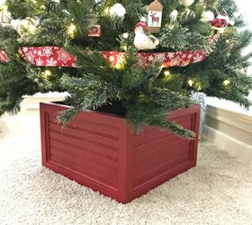 diy christmas tree stand and ornament storage