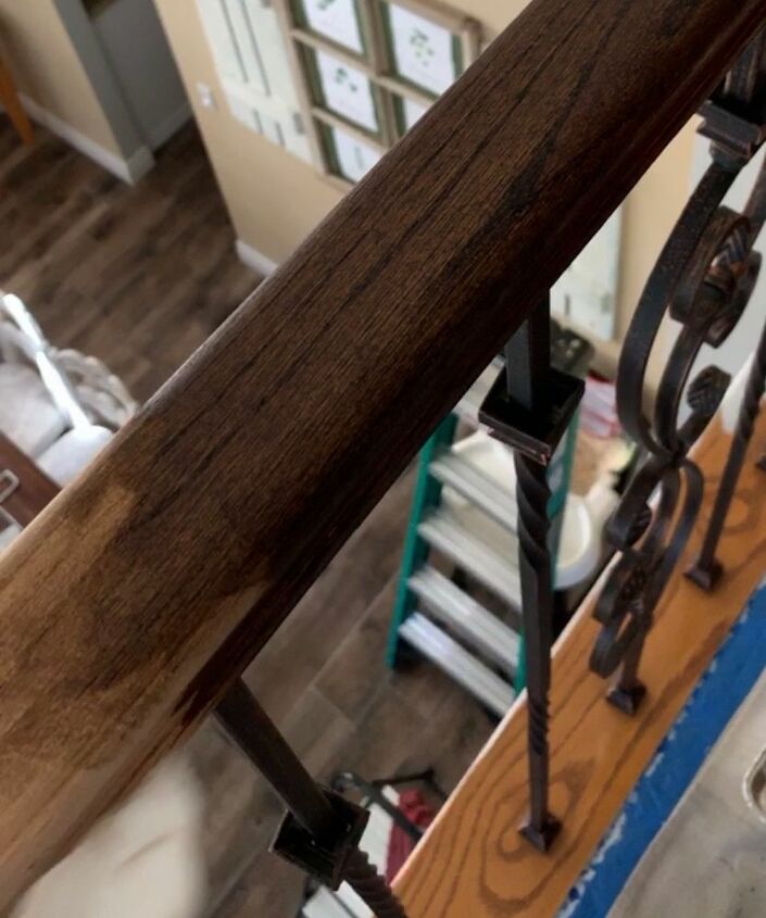 before after staircase transformation, The stain