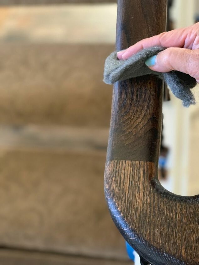 before after staircase transformation, Extra fine sanding