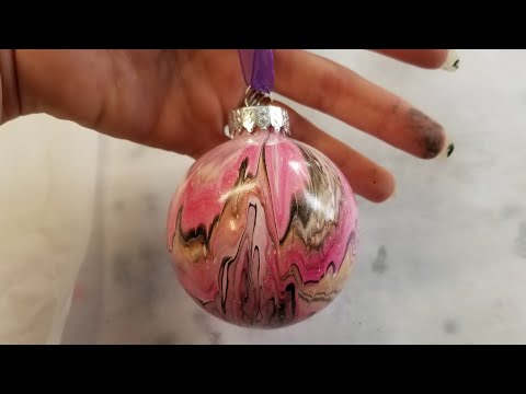 acrylic pour christmas ornaments fun and easy project