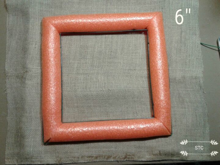 burlap pool noodle wreath new design, Burlap Measure and Cut 2 layers