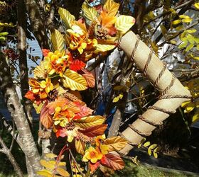 burlap pool noodle wreath new design, Shades of Fall Leaves