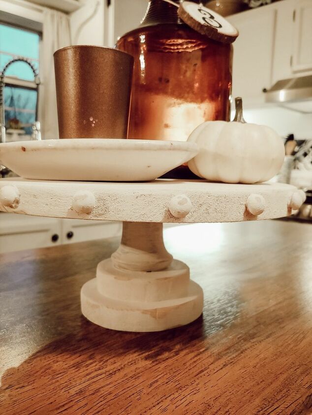 wooden cake stand from scrap wood