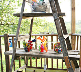 outdoor ladder shelving storage