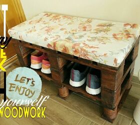 18 entryway shoe storage ideas that could transform your hallway, 13 Use Pallets to Build an Entryway Bench