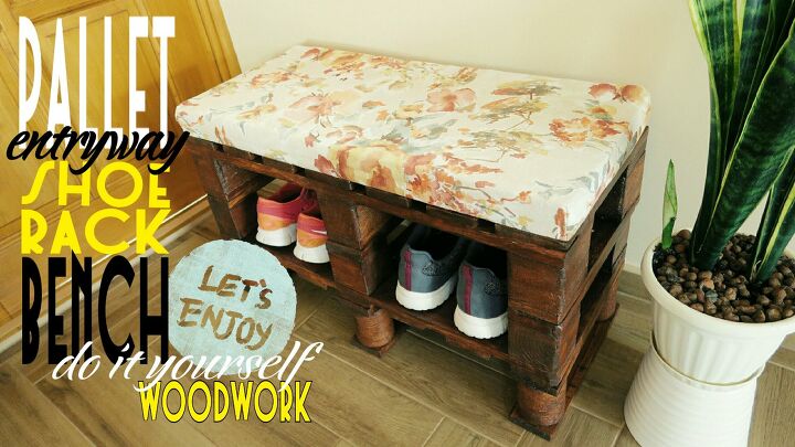 18 entryway shoe storage ideas that could transform your hallway, 13 Use Pallets to Build an Entryway Bench