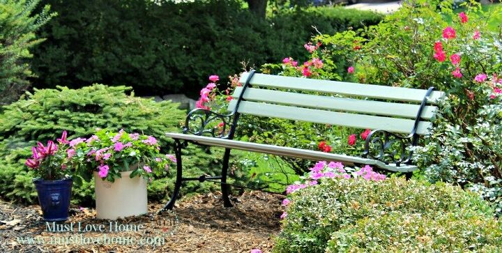 19 amazing diy ideas for the perfect outdoor bench, 19 Revamping Old Fashioned Metal Outdoor Bench