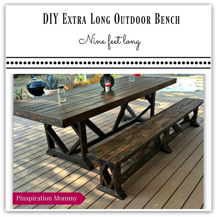 19 amazing diy ideas for the perfect outdoor bench, 11 Build a DIY Extra Long Outdoor Wood Bench