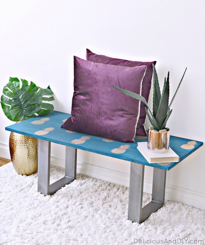 19 amazing diy ideas for the perfect outdoor bench, 16 Fun and Colorful Easy DIY Outdoor Bench