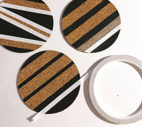 festive coasters with gold foil