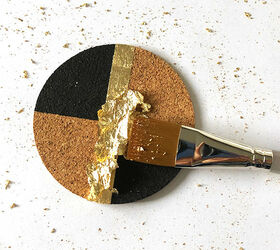 festive coasters with gold foil