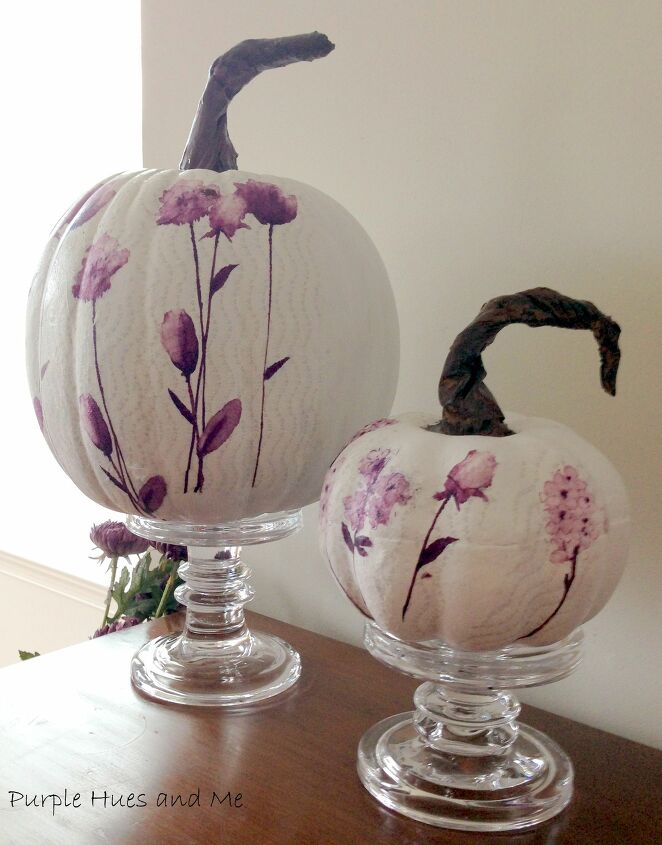 s 30 pumpkin projects for people that are totally obsessed with pumpkins, Decoupage paper napkins on pumpkins