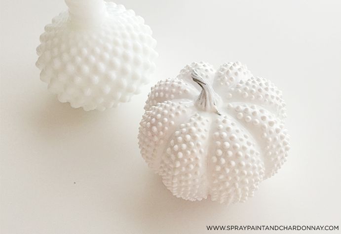 s 30 pumpkin projects for people that are totally obsessed with pumpkins, DIY hobnail milk glass pumpkins