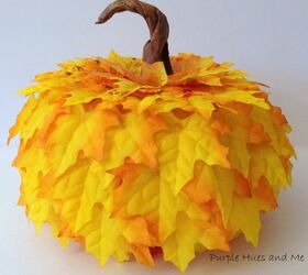 s 30 pumpkin projects for people that are totally obsessed with pumpkins, Handcrafted pumpkin with dollar store items