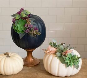 s 30 pumpkin projects for people that are totally obsessed with pumpkins, Pretty DIY floral pumpkins