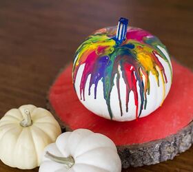 s 30 pumpkin projects for people that are totally obsessed with pumpkins, DIY Crayon drip pumpkins