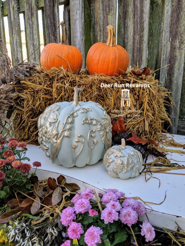 s 30 pumpkin projects for people that are totally obsessed with pumpkins, Elegant foam pumpkins using silicone molds