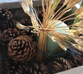 recycling items for fall foliage planter, Wheat stems