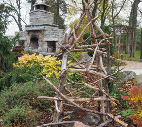 Cómo construir un enrejado de obelisco de jardín con ramas y ramitas