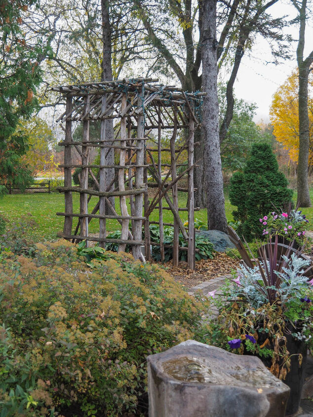 how to build garden obelisk trellis with branches and twigs