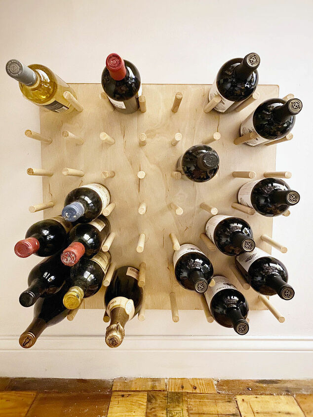 how to diy oversized pegboard wall mount wine rack