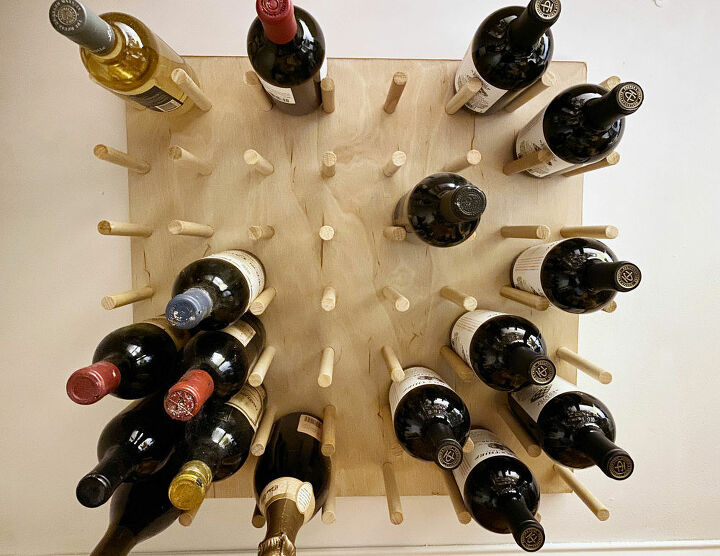 how to diy oversized pegboard wall mount wine rack