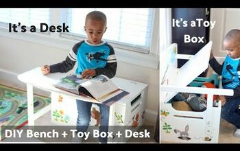 DIY Kid's Bench With Toy Box Storage and Desk